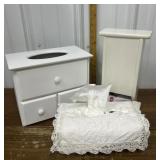 Bathroom storage pieces.