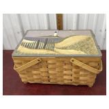 Lighthouse basket handpainted *needs cleaning