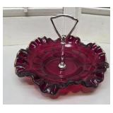 Beautiful red hobnail candy dish