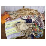 Vintage bed skirts, fabric remnants