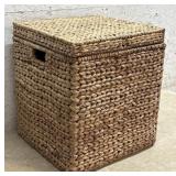 Straw Lift Top Storage Bin 16/16/18