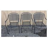 3 Metal Patio Chairs