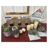 Candle/plant wall hangingc faux flower