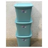 3 Sterilite Totes ( light blue)