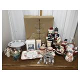 Christmas ornament tree, plate, cake plate,