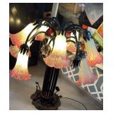 Tiffany style Lilly pad Lilly lamp ( some glass