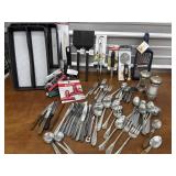 Flatware & some new kitchen utensils, salt &