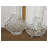 2 Pretty glass baskets