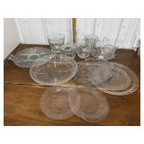 Glass bowls, pitcher, plates etc *1 chipped on