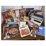 Cookbooks, magazines, binders w/ recipes etc