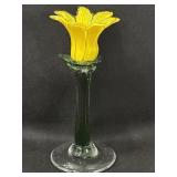 Murano Style Art Glass - Yellow Tulip