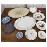 Platters, decorative plates- Fenton? Johnson City