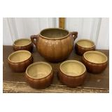 Brown pottery bowls