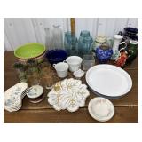 Ball jars, vases, mugs, glasses, bowls etc