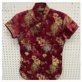 Red satin Qipao top