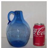 Mid Century Art Glass Hand Blown Jug w/ Applied
