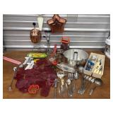 vintage Cookie Cutters, sterling plate flatware,