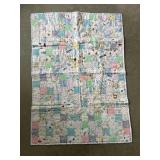 Handmade baby quilt aprx48x35 white w/blue stars