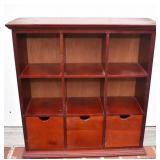Cube Style Wall Shelf with 3 Bottom Drawers
