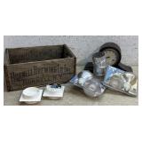 Hornell Brewing Crate, Mantle Clock & Floodlights