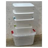 5 Small Clear Storage Totes