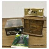 Jewelry music box, spinner tie hanger.