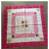Hand made childrenï¿½s quilt aprx 48x48 Pink.