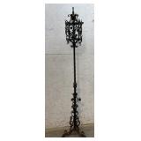Iron Floor Lamp w/ Flowers - needs rewiring 73ï¿½