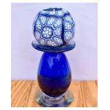 Hand Blown Cobalt Blue Candle Holder