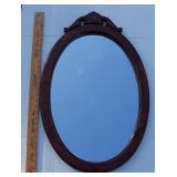 Mahogany Oval Wall Mirror 28' tall