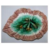 Antique ETRUSCAN Majolica Begonia Leaf Bowl Small