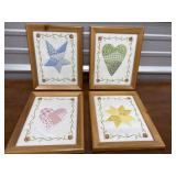 4pcs Quilt Art Framed