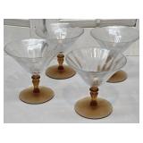 Tiffin Elegant "Julia" Amber/clear stemware - 4