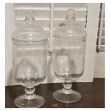 2 princess House apothecary jars