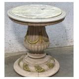 Inserted Marble Top Table w/ Flowers 28/30