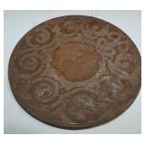 Antique Copper Hand Tooled Folk Art Trivet w/