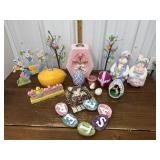 Easter bunnies, signs, eggs, vase etc