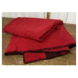 Red wool blanket- approx 59ï¿½ x 51ï¿½