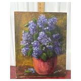 Hydrangeas painting on canvas artist signed