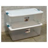 2 Large Sterilite Clear Totes