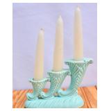 MCM Turquoise Blue Pottery Candle Holder