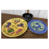 Pottery - Sarreguemines, Italy, - plates, bowl