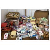 Crafting items, doll parts, paper twist, ribbon,