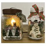 2 Christmas in jar lights- 1 electric, 1 battery.