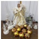 Angel tree topper, ornaments, snowman etc