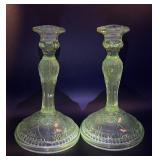 Glow glass candlesticks