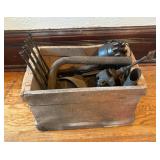 Wood Crate w/ Antique Car Parts
