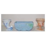 3 Pcs Vintage Akro Agate  Glass, Planter Measures