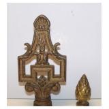 Antique Cast Brass Lamp Finials Art Deco &