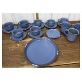 Dansk, Mesa Blue- plate, cups, saucers